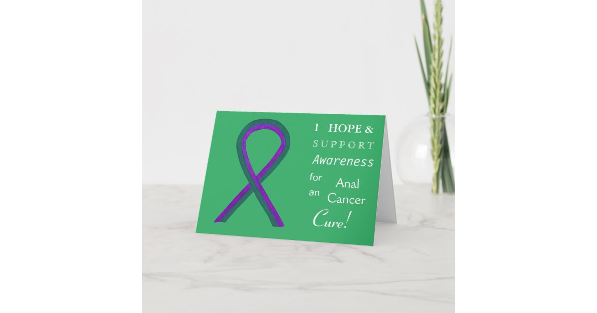 Anal Cancer Awareness Ribbon Custom Greeting Card Zazzle