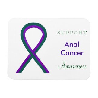Anal Cancer Awareness Ribbon Custom Magnet