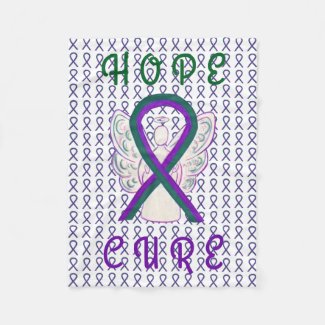 Anal Cancer Awareness Ribbon Soft Chemo Blankets