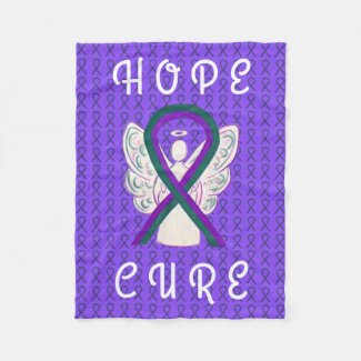 Anal Cancer Awareness Ribbon Soft Chemo Blankets
