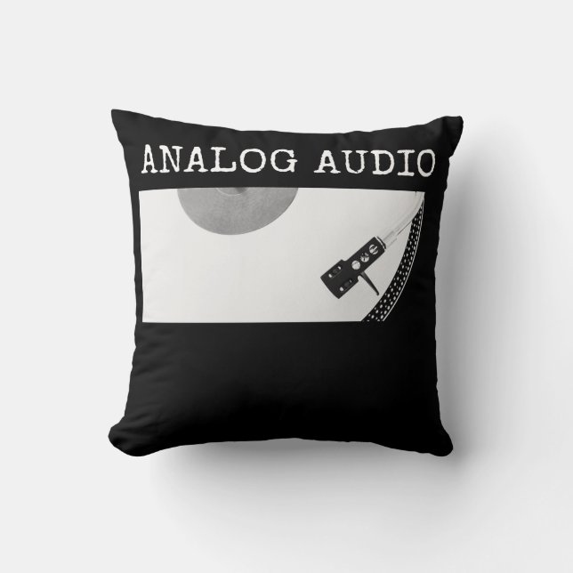 Analog Audio Audiophile Vinyl Records Throw Pillow (Front)