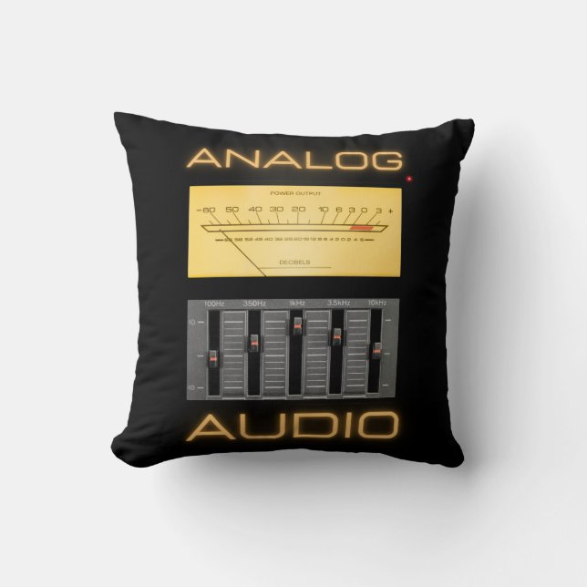 Analog Audio Audiophiles Throw Pillow (Front)