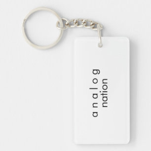 Analog Audio Keychain Keyring   Double-Sided