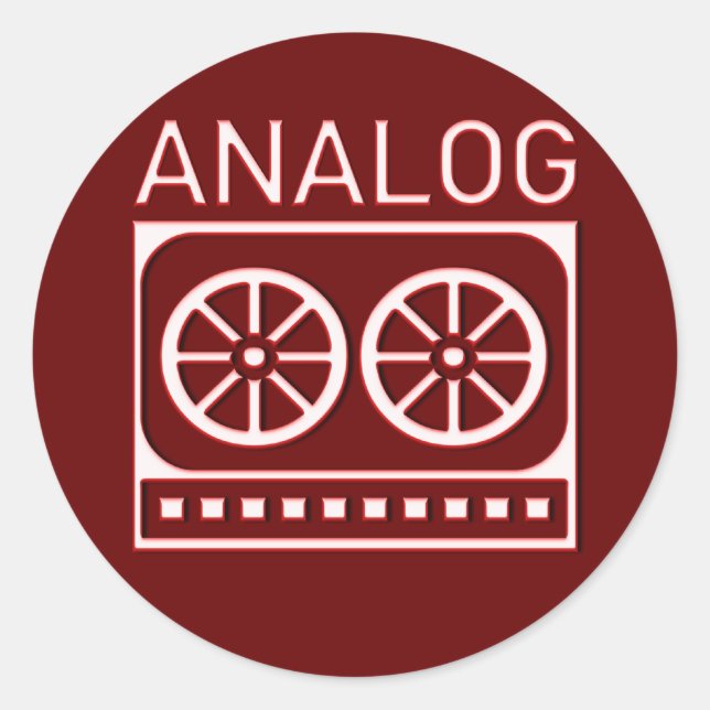 Analog (cassette) classic round sticker (Front)