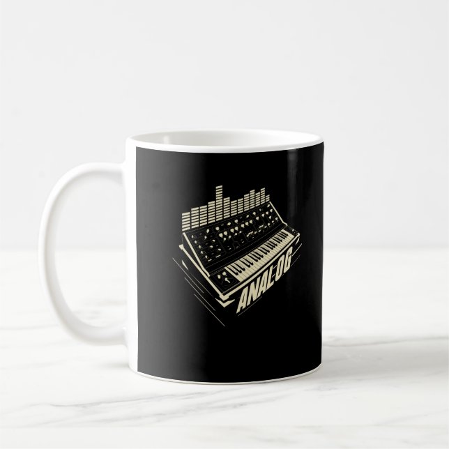 Analog Drum Machine Synth Keyboard Synthesizer Coffee Mug (Left)