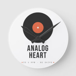 Analog Heart Retro Vinyl Record Acrylic Wall Clock