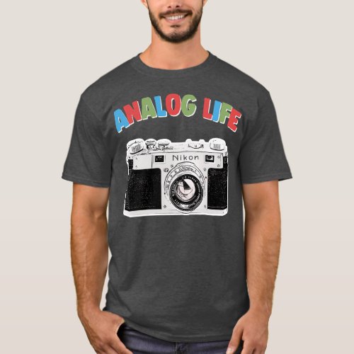 Analog Life Camera Geek Gift Design 1 T_Shirt