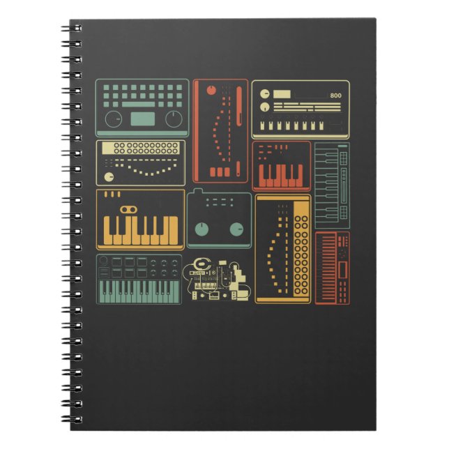 Analog Modular Synthesizer Music Producer Keyboard Notebook (Front)