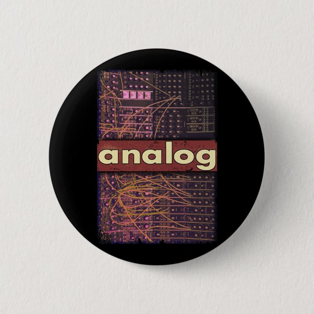 Analog Modular Synthesizer Retro Synth Producer Button (Front)