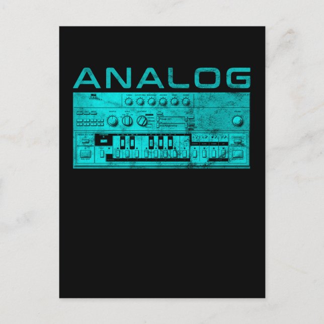 Analog Synthesizer Keyboard Synth Postcard (Front)