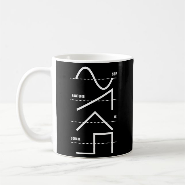 Analog Synthesizer Techno Waveform Synth Nerd Coffee Mug (Left)
