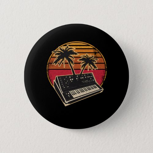 Analog Synthesizer Vintage 70s Sunset Synth Button