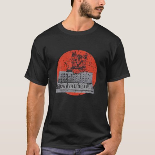 Analog Synthesizer Vintage Synth Wave Cat Analog T_Shirt