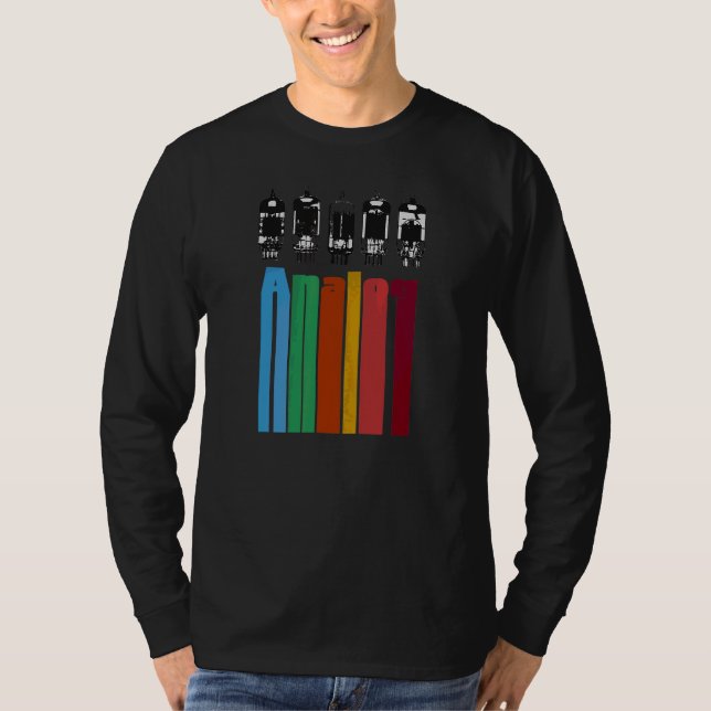 Analog Vacuum Tubes Audio Valve Amps Retro Aesthet T-Shirt (Front)