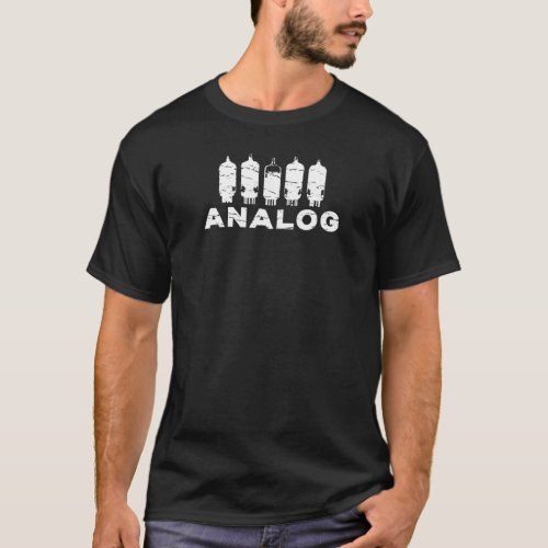 Analog Vacuum Tubes Audio Valve Amps Retro Aesthet T_Shirt