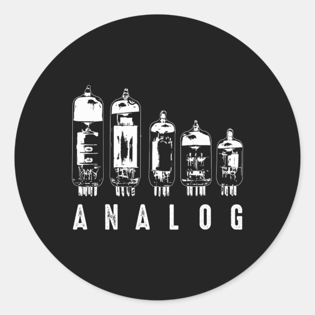 Analog Vacuum Tubes Electron Valve Classic Round Sticker (Front)