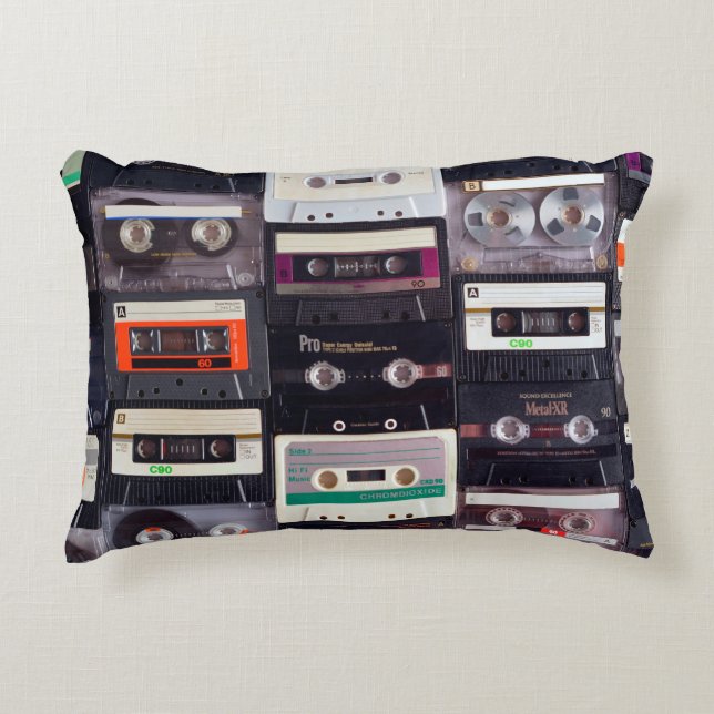 Analogic audiocassette tapes accent pillow (Front)