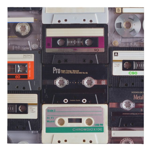Analogic audiocassette tapes faux canvas print (Front)