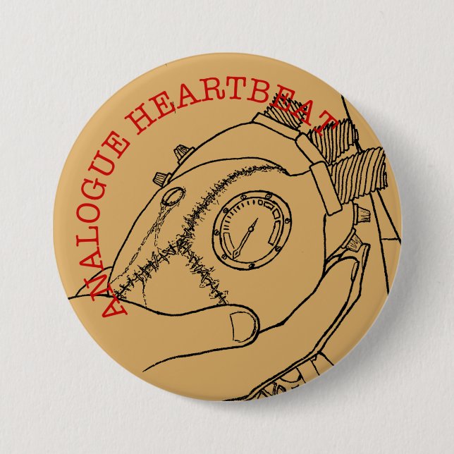 Analogue Heart Beat Pinback Button (Front)