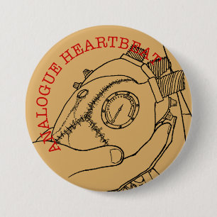 Analogue Heart Beat Pinback Button