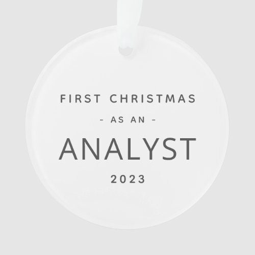 Analyst First Christmas Modern Custom Ornament