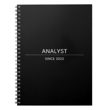 Analyst 'since Year' Modern Custom Black Notebook by ops2014 at Zazzle