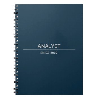 Analyst 'since Year' Modern Custom Deep Blue Notebook by ops2014 at Zazzle