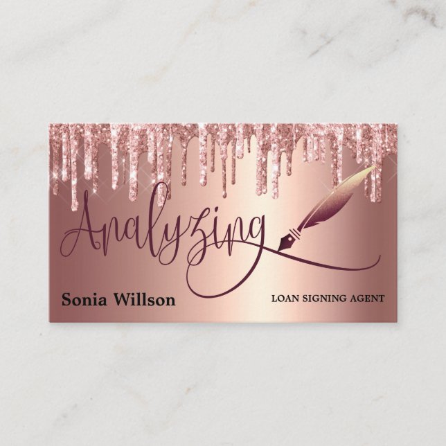 Analyzing Script Calligraphy Business Card (Front)
