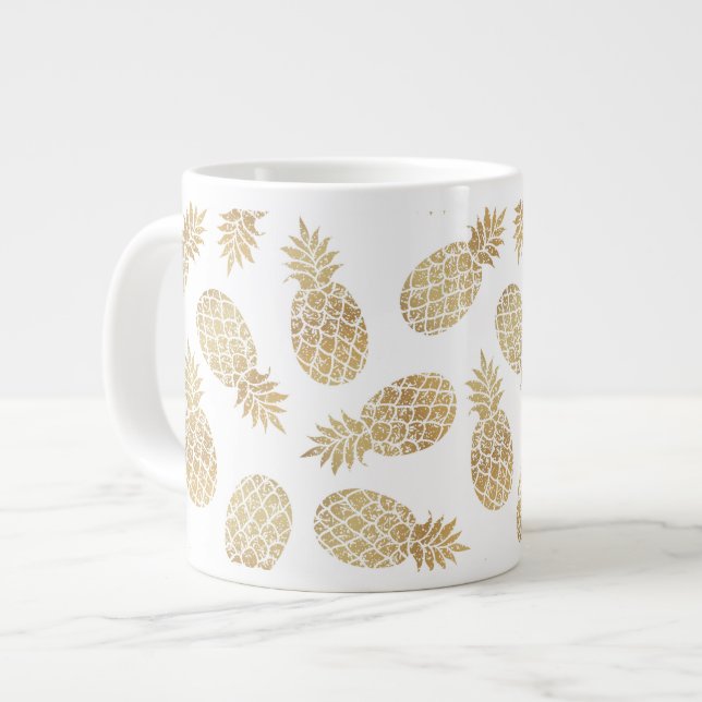 ananas GOLD PINEAPPLE chic GLAMOUR Giant Coffee Mug (Front Left)