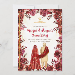 Anand Karaj invitations Digital Sikh Wedding cards