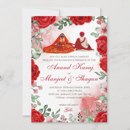 Anand Karaj invitations & Sikh wedding cards Zazzle