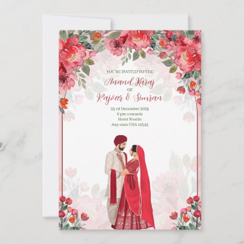 Anand Karaj Invites Sikh wedding Invite