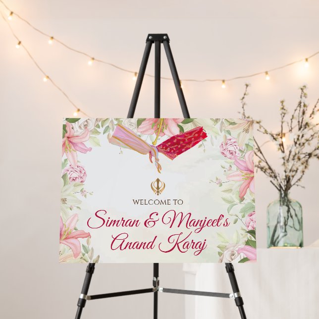 Anand Karaj Signs Sikh Wedding Welcome Signs (In Situ (Stand))