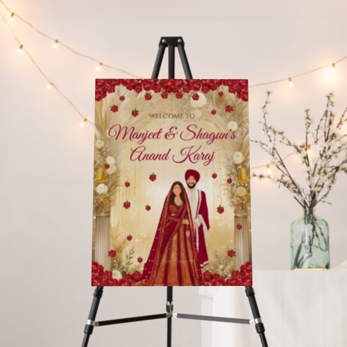 Anand Karaj welcome sign Punjabi Wedding Signs