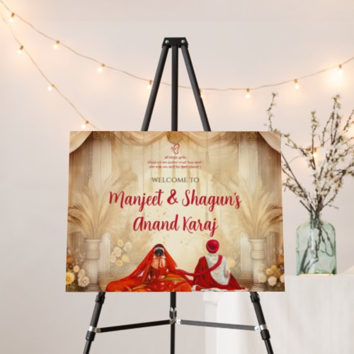 Anand Karaj welcome Sign Punjabi Wedding Signs