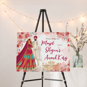 Anand Karaj Welcome Sign Sikh Wedding Sign
