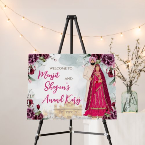 Anand Karaj Welcome Sign  Sikh Wedding signs