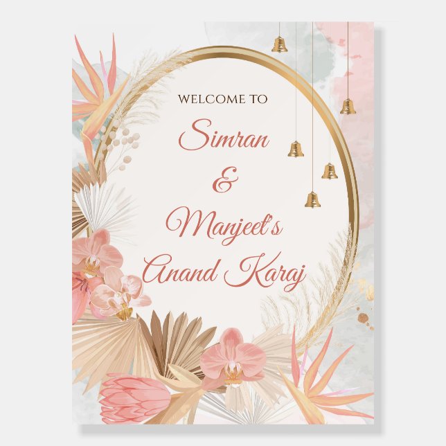 Anand Karaj welcome signs & Sikh wedding poster (Front)