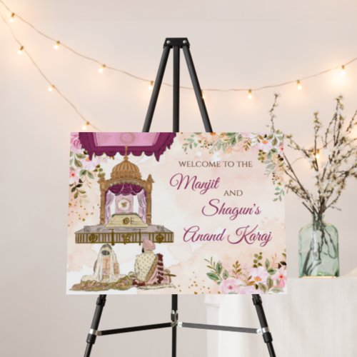 Anand Karaj Welcome Signs  Sikh wedding welcome