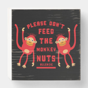 Anaphylaxis Nut Allergies Wooden Box Sign