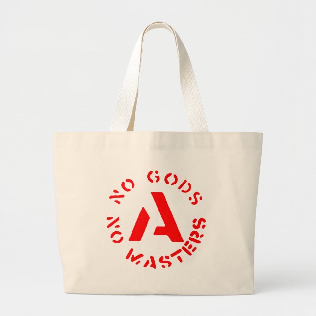 Anarchism - No Gods No Masters Large Tote Bag (Front)