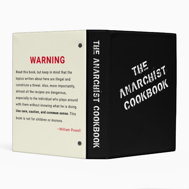 Anarchist Cookbook Recipe Mini Binder (Background)