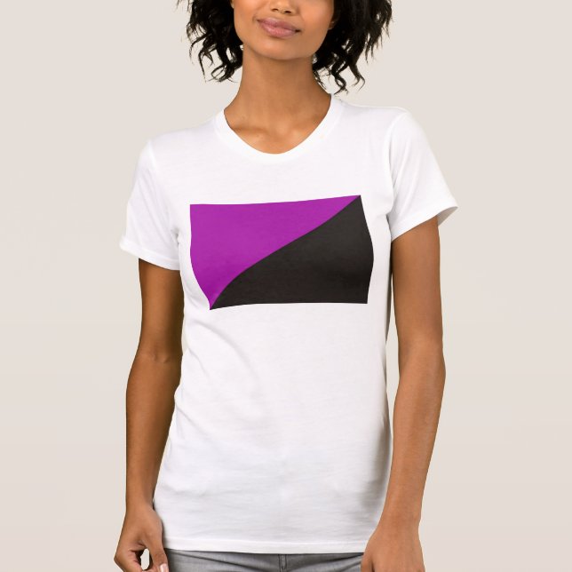 anarchist feminism flag purple black anarchy T-Shirt (Front)