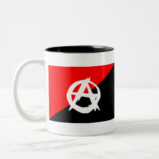 Anarchist flag Two-Tone coffee mug