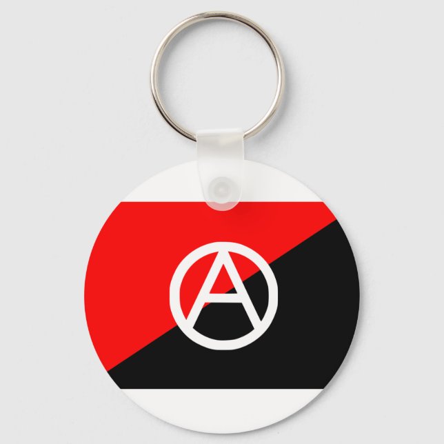 Anarchist flag with A symbol Keychain (Front)