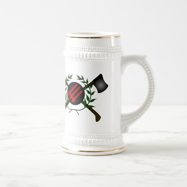 Anarchist Skinhead Communist Skin Head Red/Anarchy Beer Stein (Right)
