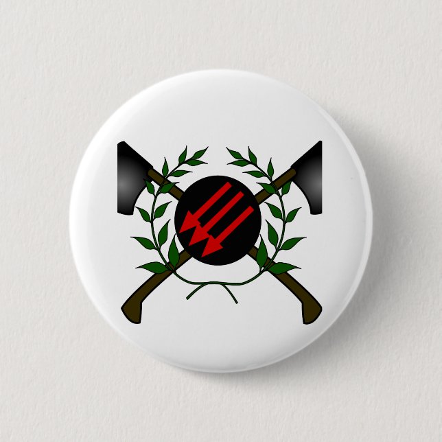 Anarchist Skinhead Communist Skin Head Red/Anarchy Pinback Button (Front)