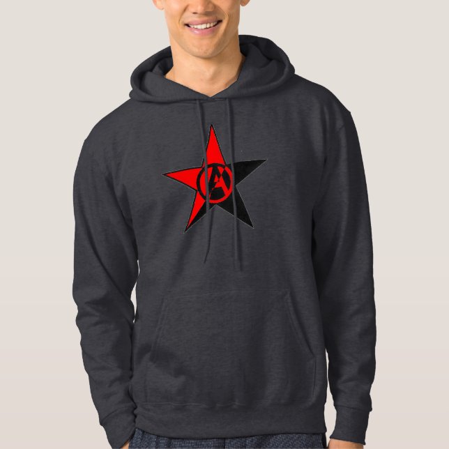 anarchist star dark gray hoodie (Front)