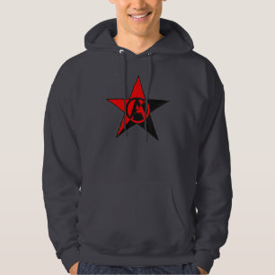 anarchist star dark gray hoodie