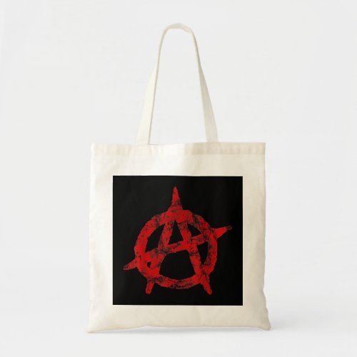 Anarchist Symbol Distressed Political Anarchy Rock Tote Bag